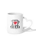 Weiße Fototasse mit Herzhenkel, personalisierbar mit Foto und Text